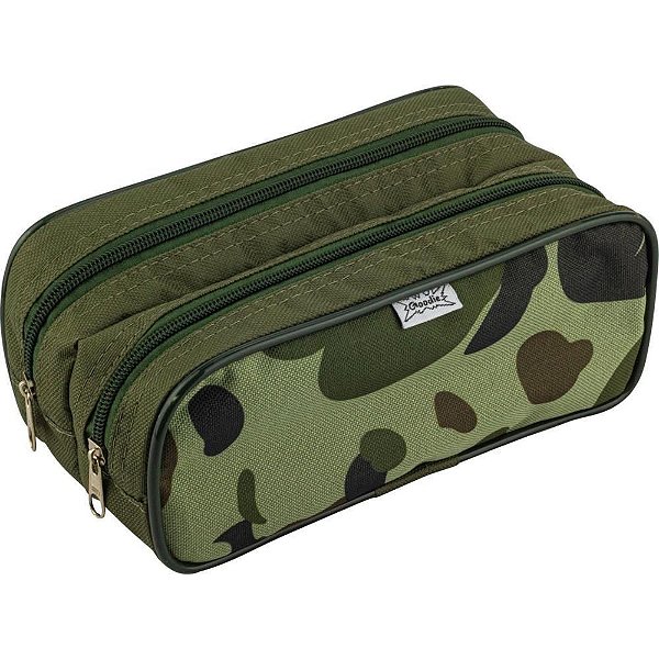 Estojo Lona Camuflado Duplex Sortido Pacote  com 04
