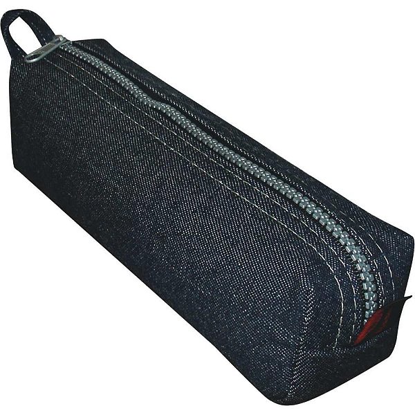 Estojo Jeans índigo Grande com Ziptrator - Pacote com 04 Unidades