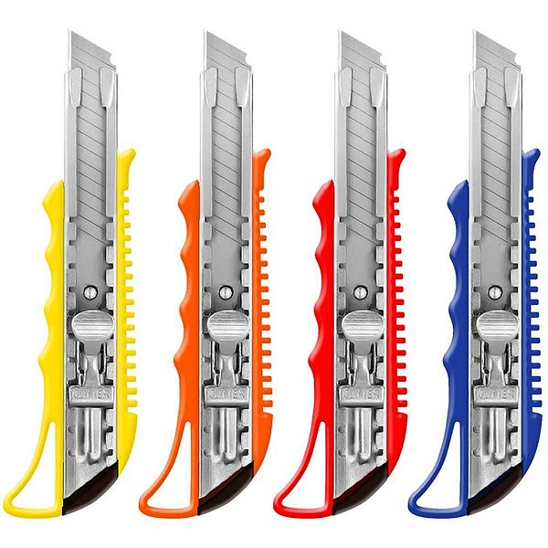 Estilete Largo de Metal Sortido - Blister com 1 Unidade