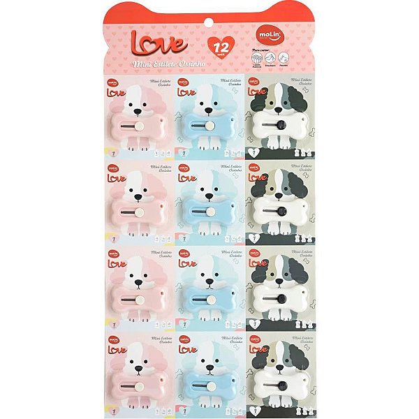Estilete Estreito Love Ossinho Mini 3CORES com 12 Cartela