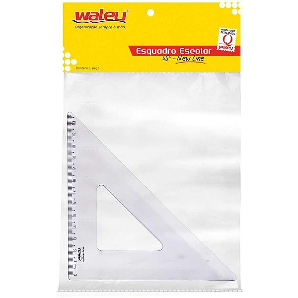 Esquadro Poliestireno 45 Graus 21CM CR Pacote com 10