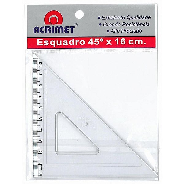 Esquadro Poliestireno 45 Graus 16CM  PCT com 06