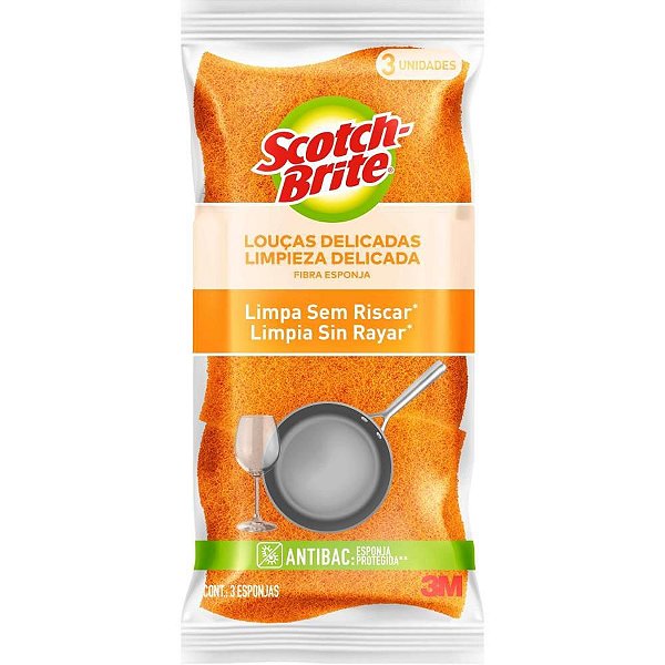 Esponja para Limpeza SCOTCH-BRITE Não Risca Laranja