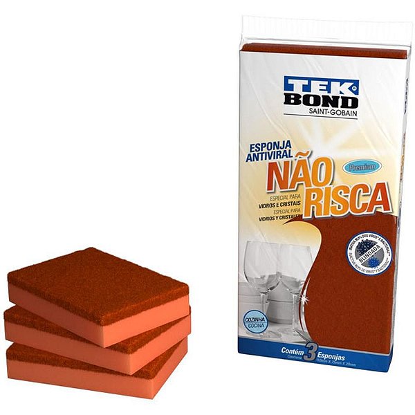 Esponja para Limpeza Não Risca Laranja PACK com 03 BLCOM 03