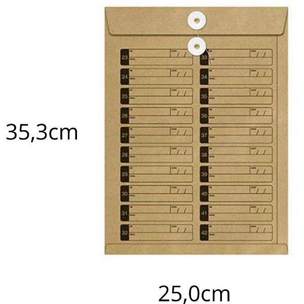 Envelope Saco Natural VAI-VEM com ILHÓS 250X353MM KN35V Caixa com 100