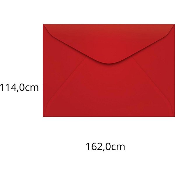 Envelope Carta Colorido 114X162MM Vermelho Toquio 80G - Pacote com 100 Unidades