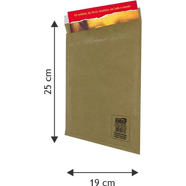 Envelope Bolha Postbolha Papel KRAFT N6 19X25 - Pacote com 05