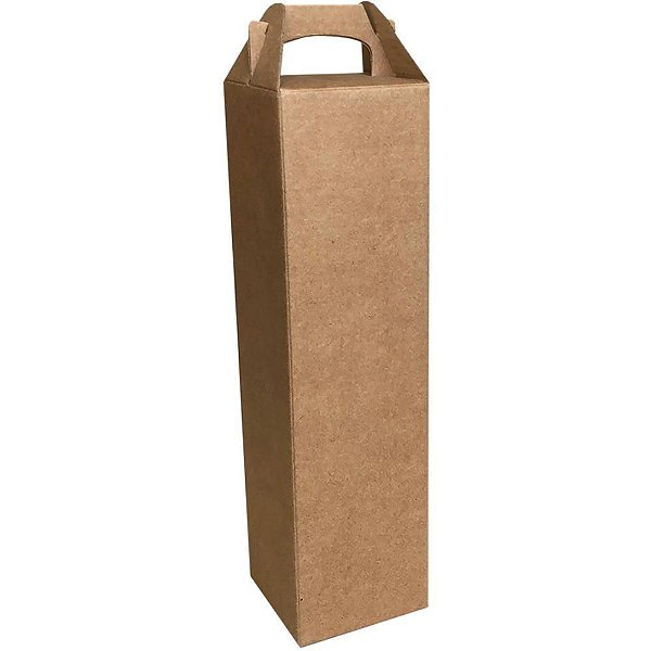 Embalagem para Garrafa Caixa KRAFT 9X9X37CM Simples - Pacote com 10