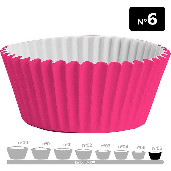 Embalagem para Doces Nº 6 Forminha Rosa - Pacote com 10 X 100 Unidades