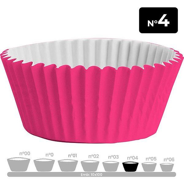 Embalagem para Doces Nº04 Forminha Rosa 10PCTX100UN - Pacote com 10