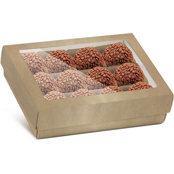 Embalagem para Doces KRAFT 15X11,5X4CMPARA12UN PCT com 10