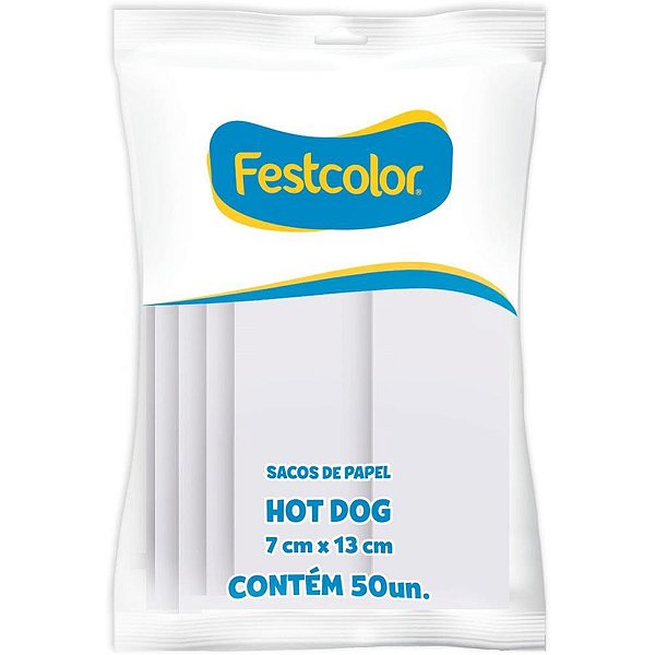 Embalagem para Alimentos Saquinho de Papel HOT DOG Caixa com 500