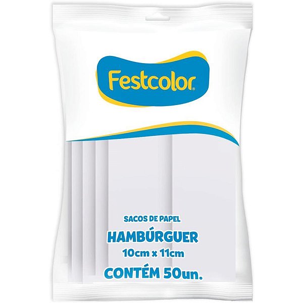 Embalagem para Alimentos Saquinho de Papel para Hambúrguer - Caixa com 500 Unidades