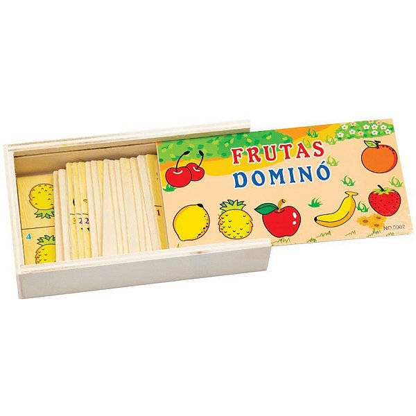 Dominó Frutas em Madeira 28 Peças