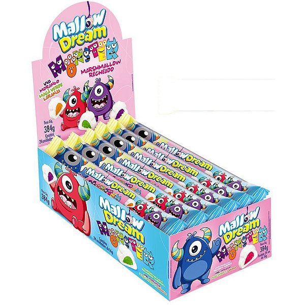 Doce Mallowdream Marshim Recheado - Display com 24 Unidades