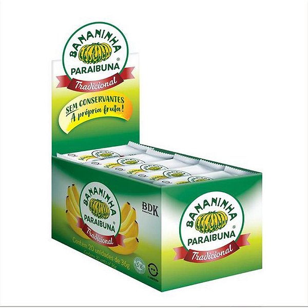 Doce Bananinha Tradicional 36G - Pacote com 20 Unidades