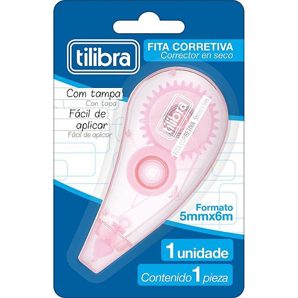 Corretivo em Fita Tilibra Rosa 6M X 5MM