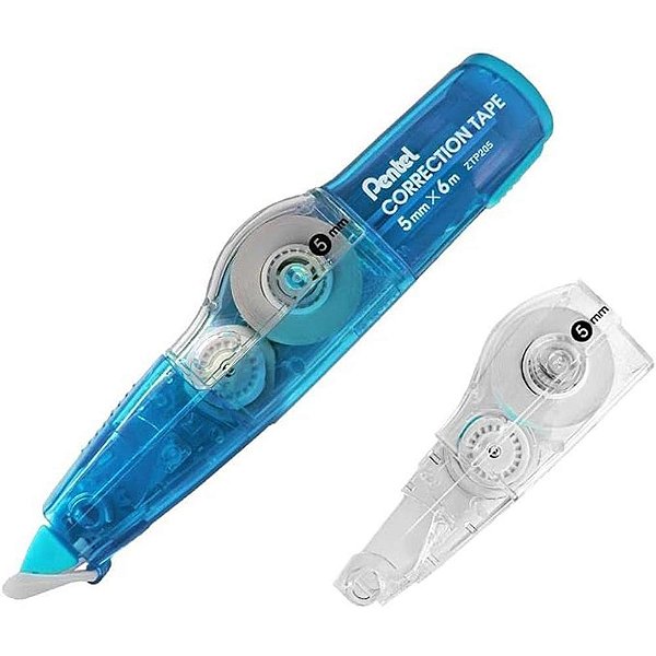 Corretivo em Fita Correction Tape 6M Azul com Refil – Caixa com 12 Unidades