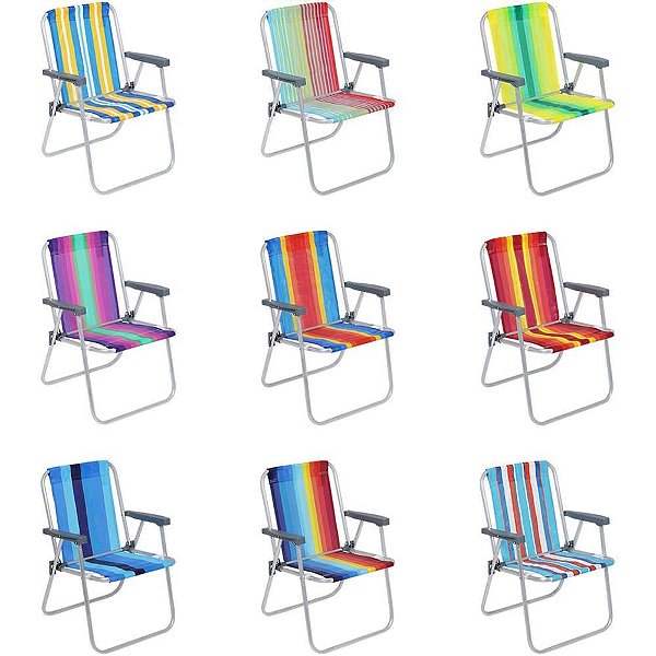 Cadeira para Piscina Praia ALTA de Alumínio 54X54X70 CM