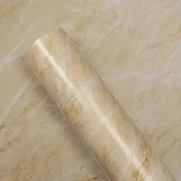 Contact Decorado 45CMX10M Marmore Travertino Brilho