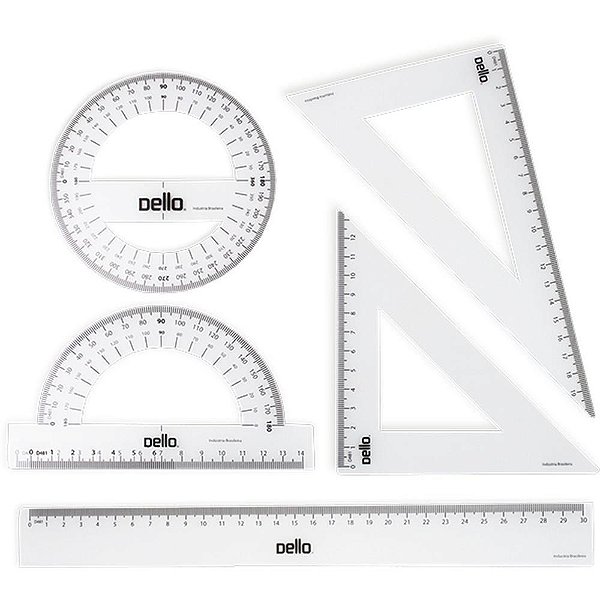 Conjunto para Desenho 1 e 2 Grau com 05 Peças Flexível