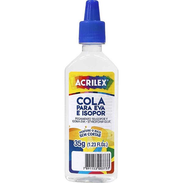 Cola para Isopor e EVA Acrilex 35G - Pacote com 12 Unidades