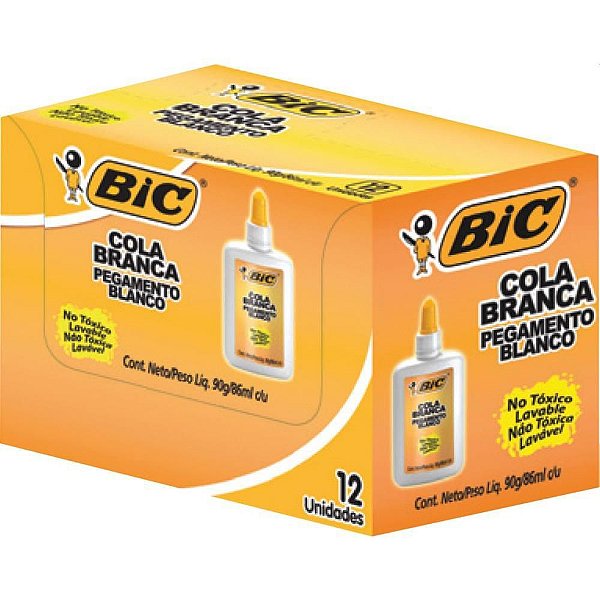 Cola Escolar BIC 90G - Caixa com 12 Unidades