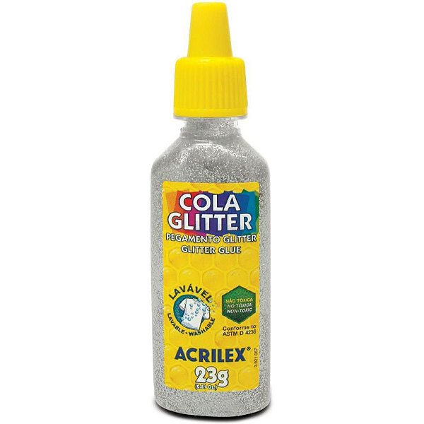 Cola com Glíter Tubo 23G Prata