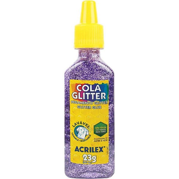 Cola com Glíter Tubo 23G Lilás