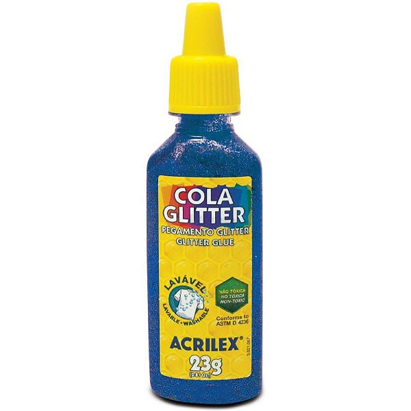 Cola com Glíter Tubo 23G Azul