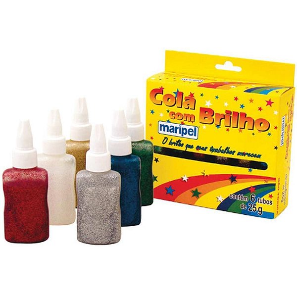 Cola com Glíter 25G com 06 Cores Sortidas