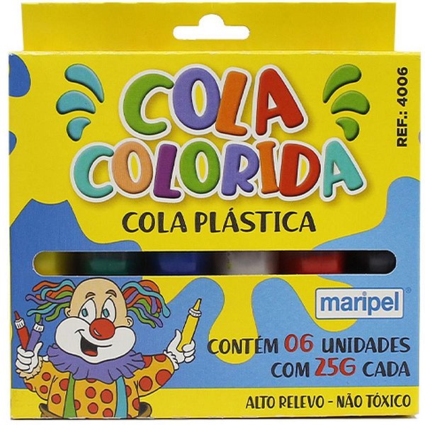 Cola Colorida com Brilho Estojo com 6 Cores Sortidas 25G Cada