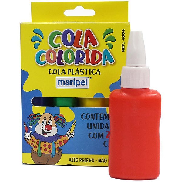 Cola Colorida com Brilho Estojo com 4 Cores Sortidas 25G Cada