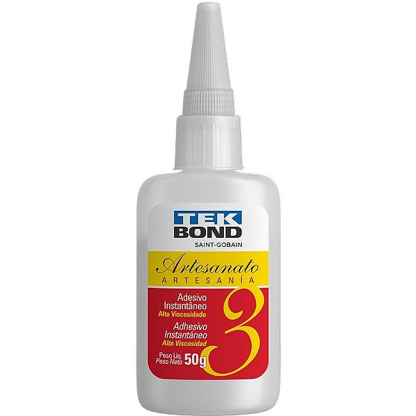 Cola Adesivo Instantâneo Artesanato 3 50G Caixa com 10