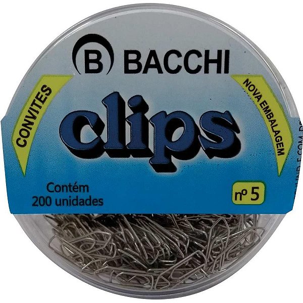 Clips Colorido REF5 Mini Prateado com 200 Unidades Pacote com 10