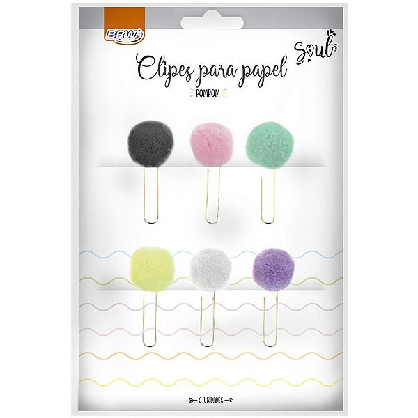 Clips Colorido Pompom Colorido com 6