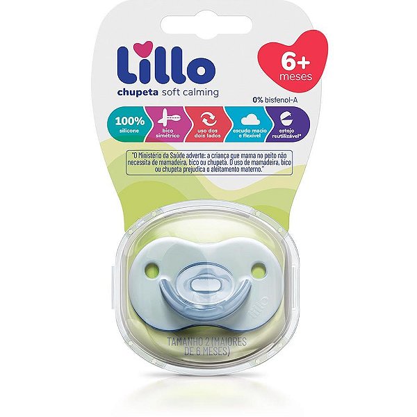 Chupeta SOFT Calming Silicone Tamanho 2 Azul Lillo
