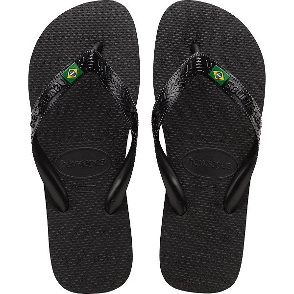 Chinelo Havaianas Unissex Brasil LIGHT 37/38 Preto