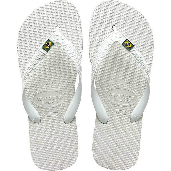 Chinelo Havaianas Unissex Brasil Branco Tamanho 43/44