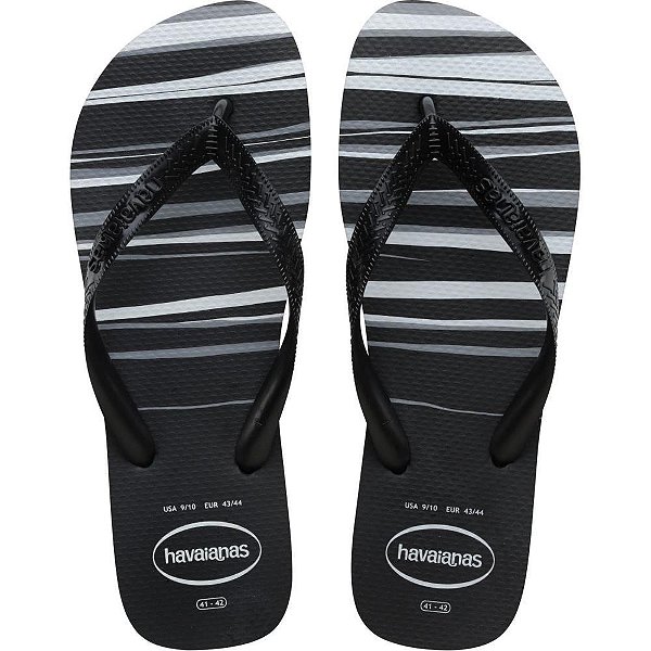 Chinelo Havaianas Masculino TOP Basic 37/38 PRETO/BRANCO
