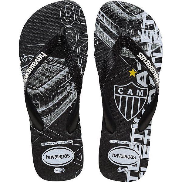 Chinelo Havaianas Licenciado TOP Atlético MG 41/42 Preto