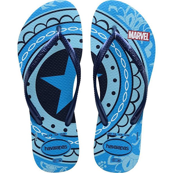Chinelo Havaianas Licenciado SLIM Marvel 39/40 Turquesa
