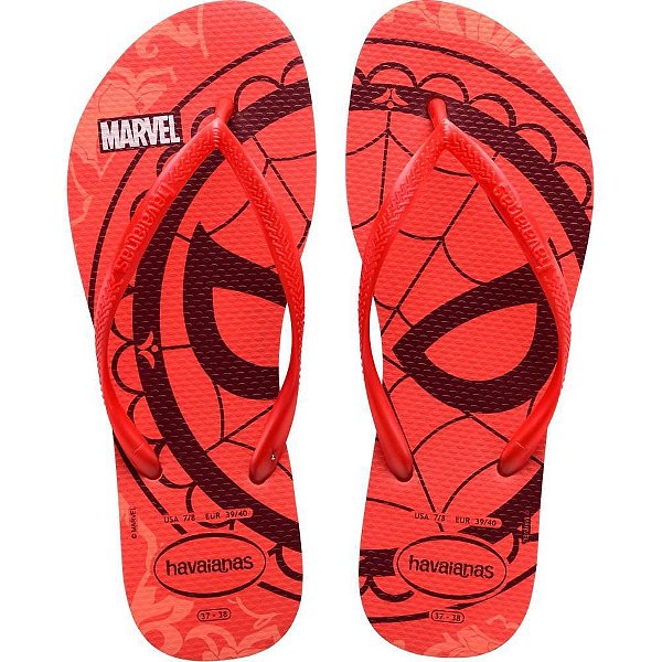 Chinelo Havaianas Licenciado SLIM Marvel 37/38 Salmao