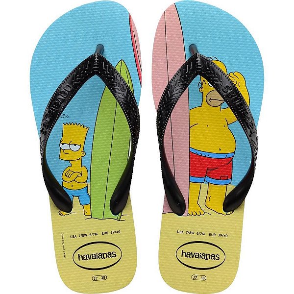 Chinelo Havaianas Licenciado Simpsons 37/8 AZUL/PRETO