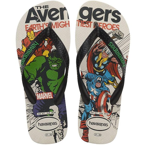Chinelo Havaianas Licenciado Marvel Classics 39/0 Bege PALH (7909690521877)