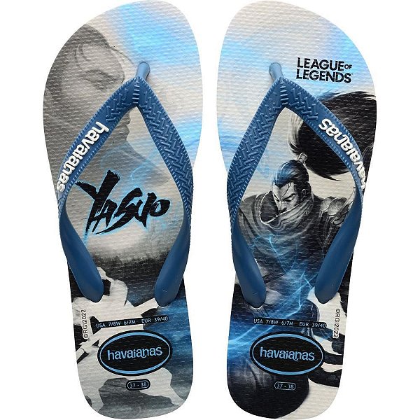Chinelo Havaianas Licenciado League OF Legends 39/40 BRANCO/AZUL