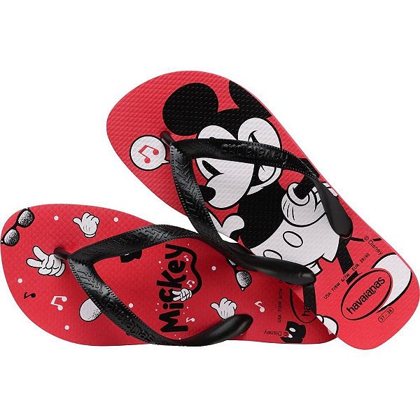 Chinelo Havaianas Infantil TOP Disney 29/0 Vermelho Rubi