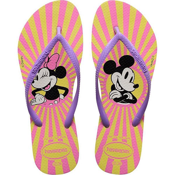 Chinelo Havaianas Infantil SLIM Disney 31/2 Amarelo Pixel