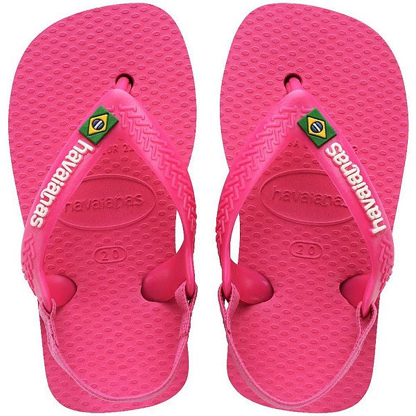 Chinelo Havaianas Infantil BABY Brasil Logo 21 Rosa FLUX