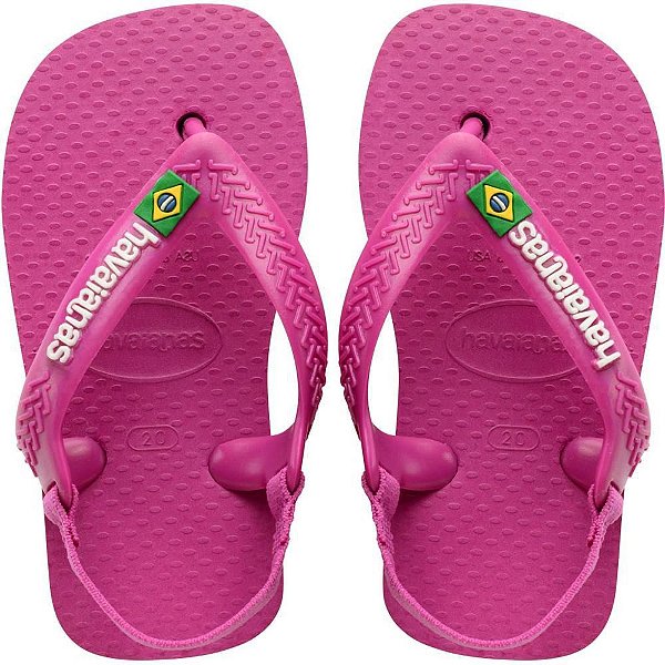 Chinelo Havaianas Infantil BABY Brasil Logo 20 Rosa GUM